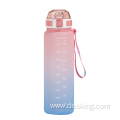 BPA Free water bottle Leak proof plastic bottle with Timer markers